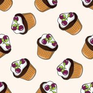 decorating cake icon 10 cartoon seamless pattern background N18