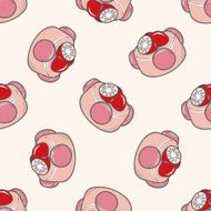 decorating cake icon 10 cartoon seamless pattern background N19