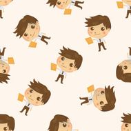 business people character cartoon seamless pattern background N7