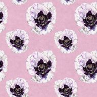 Seamless pattern with flowers Watercolor illustration N17