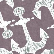 Seamless pattern with anchor Watercolor illustration N6
