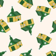 Building house cartoon seamless pattern background N72