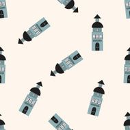 Building house cartoon seamless pattern background N74