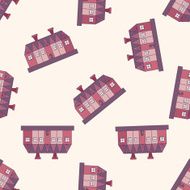 Building house cartoon seamless pattern background N75