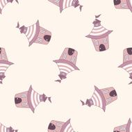 Building house cartoon seamless pattern background N76