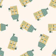 Building house cartoon seamless pattern background N77
