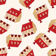 Building house cartoon seamless pattern background N78
