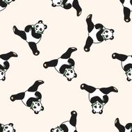 animal panda cartoon seamless pattern background N5