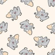 animal ephant cartoon seamless pattern background N4