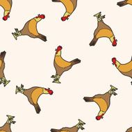animal cock cartoon seamless pattern background N4