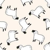 animal sheep cartoon seamless pattern background N2
