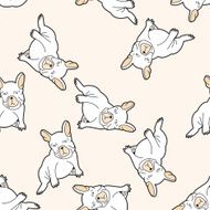 animal dog cartoon seamless pattern background N66