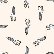 Office workers cartoon seamless pattern background N91