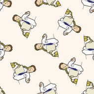 Office workers cartoon seamless pattern background N92