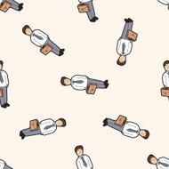 Office workers cartoon seamless pattern background N94