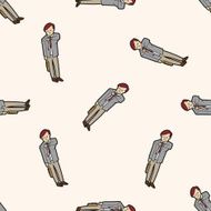 Office workers cartoon seamless pattern background N98