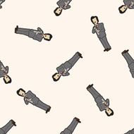 Office workers cartoon seamless pattern background N99