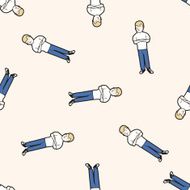 person character cartoon seamless pattern background N11