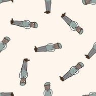 person character cartoon seamless pattern background N16
