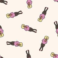 person character cartoon seamless pattern background N17