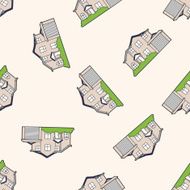 Building house cartoon seamless pattern background N83