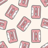Audiotape cartoon seamless pattern background N64