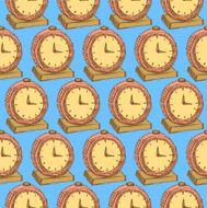 Sketch business clock in vintage style