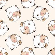 animal sheep cartoon seamless pattern background N3