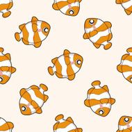animal fish cartoon seamless pattern background N3