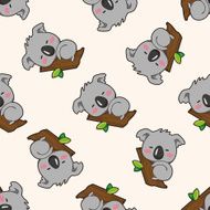 animal koala cartoon seamless pattern background N3