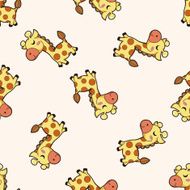 animal giraffe cartoon seamless pattern background N7