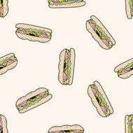 hamburger cartoon seamless pattern background N6