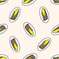steak cartoon seamless pattern background