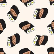 japanese food theme sushi cartoon seamless pattern background N5