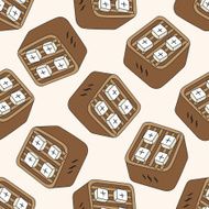 japanese food theme tofu cartoon seamless pattern background