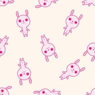 animal rabbit cartoon seamless pattern background N13