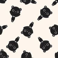 animal bear cartoon seamless pattern background N6