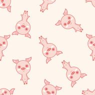 animal pig cartoon seamless pattern background N5