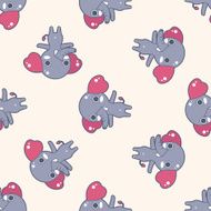 animal ephant cartoon seamless pattern background N5