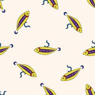 Fishing bait cartoon seamless pattern background N6