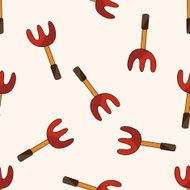 gardening shovel cartoon seamless pattern background N27