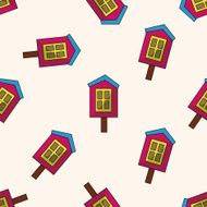 house mail box cartoon seamless pattern background
