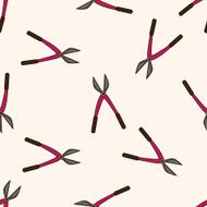 garden shears cartoon seamless pattern background N6