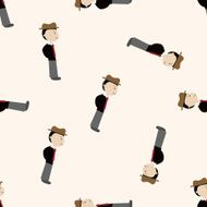 mafia cartoon seamless pattern background N38