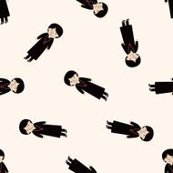 pastor and nun cartoon seamless pattern background N21