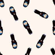 pastor and nun cartoon seamless pattern background N22
