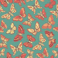 seamless pattern with decorative butterflies N18