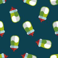 Baby bottle flat icon eps10 seamless pattern background N2