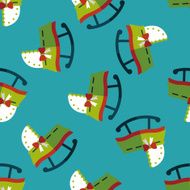 baby cradle bed flat icon eps10 seamless pattern background N10