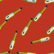 medical thermometer flat icon seamless pattern background N4